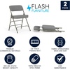 image:imageFlash Furniture Hercules Series Metal Folding Chair with Cushioned Seat Fabric Upholstered Event Chair with 300lb Static Weight Capacity GrayGray FabricGray Frame