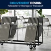 image:imageFlash Furniture Hercules Series Metal Folding Chair with Cushioned Seat Fabric Upholstered Event Chair with 300lb Static Weight Capacity GrayGray FabricGray Frame