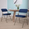 image:imageFlash Furniture Hercules Series Metal Folding Chair with Cushioned Seat Fabric Upholstered Event Chair with 300lb Static Weight Capacity GrayNavy FabricGray Frame