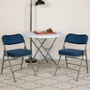 image:imageFlash Furniture Hercules Series Metal Folding Chair with Cushioned Seat Fabric Upholstered Event Chair with 300lb Static Weight Capacity GrayNavy FabricGray Frame