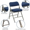 image:imageFlash Furniture Hercules Series Metal Folding Chair with Cushioned Seat Fabric Upholstered Event Chair with 300lb Static Weight Capacity GrayNavy FabricGray Frame