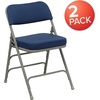 image:imageFlash Furniture Hercules Series Metal Folding Chair with Cushioned Seat Fabric Upholstered Event Chair with 300lb Static Weight Capacity GrayNavy FabricGray Frame