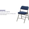 image:imageFlash Furniture Hercules Series Metal Folding Chair with Cushioned Seat Fabric Upholstered Event Chair with 300lb Static Weight Capacity GrayNavy FabricGray Frame