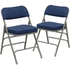 image:imageFlash Furniture Hercules Series Metal Folding Chair with Cushioned Seat Fabric Upholstered Event Chair with 300lb Static Weight Capacity GrayNavy FabricGray Frame