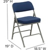 image:imageFlash Furniture Hercules Series Metal Folding Chair with Cushioned Seat Fabric Upholstered Event Chair with 300lb Static Weight Capacity GrayNavy FabricGray Frame