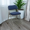 image:imageFlash Furniture Hercules Series Metal Folding Chair with Cushioned Seat Fabric Upholstered Event Chair with 300lb Static Weight Capacity GrayNavy FabricGray Frame