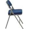 image:imageFlash Furniture Hercules Series Metal Folding Chair with Cushioned Seat Fabric Upholstered Event Chair with 300lb Static Weight Capacity GrayNavy FabricGray Frame