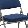 image:imageFlash Furniture Hercules Series Metal Folding Chair with Cushioned Seat Fabric Upholstered Event Chair with 300lb Static Weight Capacity GrayNavy FabricGray Frame