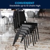 image:imageFlash Furniture Hercules Series Trapezoidal Back Stacking Banquet Chair with 25 Thick Seat in Black Fabric  Black FrameBlack VinylBlack Frame