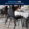 image:imageFlash Furniture Hercules Series Trapezoidal Back Stacking Banquet Chair with 25 Thick Seat in Black Fabric  Black FrameBlack VinylBlack Frame