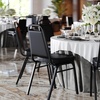 image:imageFlash Furniture Hercules Series Trapezoidal Back Stacking Banquet Chair with 25 Thick Seat in Black Fabric  Black FrameBlack VinylBlack Frame