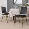 image:imageFlash Furniture Hercules Series Trapezoidal Back Stacking Banquet Chair with 25 Thick Seat in Black Fabric  Black FrameBlack VinylGold Frame