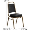 image:imageFlash Furniture Hercules Series Trapezoidal Back Stacking Banquet Chair with 25 Thick Seat in Black Fabric  Black FrameBlack VinylGold Frame