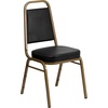 image:imageFlash Furniture Hercules Series Trapezoidal Back Stacking Banquet Chair with 25 Thick Seat in Black Fabric  Black FrameBlack VinylGold Frame