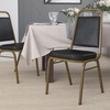 image:imageFlash Furniture Hercules Series Trapezoidal Back Stacking Banquet Chair with 25 Thick Seat in Black Fabric  Black FrameBlack VinylGold Frame