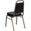 image:imageFlash Furniture Hercules Series Trapezoidal Back Stacking Banquet Chair with 25 Thick Seat in Black Fabric  Black FrameBlack VinylGold Frame