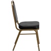 image:imageFlash Furniture Hercules Series Trapezoidal Back Stacking Banquet Chair with 25 Thick Seat in Black Fabric  Black FrameBlack VinylGold Frame