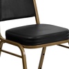 image:imageFlash Furniture Hercules Series Trapezoidal Back Stacking Banquet Chair with 25 Thick Seat in Black Fabric  Black FrameBlack VinylGold Frame