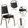 image:imageFlash Furniture Hercules Series Trapezoidal Back Stacking Banquet Chair with 25 Thick Seat in Black Fabric  Black FrameBlack VinylGold Frame