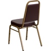 image:imageFlash Furniture Hercules Series Trapezoidal Back Stacking Banquet Chair with 25 Thick Seat in Black Fabric  Black FrameBrown VinylGold Frame