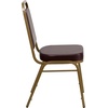 image:imageFlash Furniture Hercules Series Trapezoidal Back Stacking Banquet Chair with 25 Thick Seat in Black Fabric  Black FrameBrown VinylGold Frame