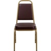 image:imageFlash Furniture Hercules Series Trapezoidal Back Stacking Banquet Chair with 25 Thick Seat in Black Fabric  Black FrameBrown VinylGold Frame