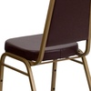 image:imageFlash Furniture Hercules Series Trapezoidal Back Stacking Banquet Chair with 25 Thick Seat in Black Fabric  Black FrameBrown VinylGold Frame