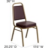image:imageFlash Furniture Hercules Series Trapezoidal Back Stacking Banquet Chair with 25 Thick Seat in Black Fabric  Black FrameBrown VinylGold Frame