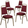 image:imageFlash Furniture Hercules Series Trapezoidal Back Stacking Banquet Chair with 25 Thick Seat in Black Fabric  Black FrameBurgundy Patterned FabricGold Frame