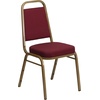 image:imageFlash Furniture Hercules Series Trapezoidal Back Stacking Banquet Chair with 25 Thick Seat in Black Fabric  Black FrameBurgundy Patterned FabricGold Frame