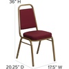 image:imageFlash Furniture Hercules Series Trapezoidal Back Stacking Banquet Chair with 25 Thick Seat in Black Fabric  Black FrameBurgundy Patterned FabricGold Frame
