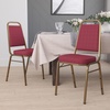 image:imageFlash Furniture Hercules Series Trapezoidal Back Stacking Banquet Chair with 25 Thick Seat in Black Fabric  Black FrameBurgundy Patterned FabricGold Frame