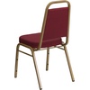 image:imageFlash Furniture Hercules Series Trapezoidal Back Stacking Banquet Chair with 25 Thick Seat in Black Fabric  Black FrameBurgundy Patterned FabricGold Frame