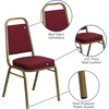image:imageFlash Furniture Hercules Series Trapezoidal Back Stacking Banquet Chair with 25 Thick Seat in Black Fabric  Black FrameBurgundy Patterned FabricGold Frame