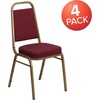 image:imageFlash Furniture Hercules Series Trapezoidal Back Stacking Banquet Chair with 25 Thick Seat in Black Fabric  Black FrameBurgundy Patterned FabricGold Frame