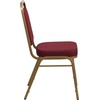 image:imageFlash Furniture Hercules Series Trapezoidal Back Stacking Banquet Chair with 25 Thick Seat in Black Fabric  Black FrameBurgundy Patterned FabricGold Frame