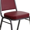 image:imageFlash Furniture Hercules Series Trapezoidal Back Stacking Banquet Chair with 25 Thick Seat in Black Fabric  Black FrameBurgundy VinylSilver Vein Frame