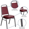 image:imageFlash Furniture Hercules Series Trapezoidal Back Stacking Banquet Chair with 25 Thick Seat in Black Fabric  Black FrameBurgundy VinylSilver Vein Frame