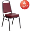 image:imageFlash Furniture Hercules Series Trapezoidal Back Stacking Banquet Chair with 25 Thick Seat in Black Fabric  Black FrameBurgundy VinylSilver Vein Frame