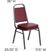 image:imageFlash Furniture Hercules Series Trapezoidal Back Stacking Banquet Chair with 25 Thick Seat in Black Fabric  Black FrameBurgundy VinylSilver Vein Frame