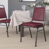 image:imageFlash Furniture Hercules Series Trapezoidal Back Stacking Banquet Chair with 25 Thick Seat in Black Fabric  Black FrameBurgundy VinylSilver Vein Frame