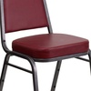 image:imageFlash Furniture Hercules Series Trapezoidal Back Stacking Banquet Chair with 25 Thick Seat in Black Fabric  Black FrameBurgundy VinylSilver Vein Frame