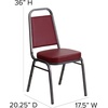 image:imageFlash Furniture Hercules Series Trapezoidal Back Stacking Banquet Chair with 25 Thick Seat in Black Fabric  Black FrameBurgundy VinylSilver Vein Frame