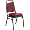 image:imageFlash Furniture Hercules Series Trapezoidal Back Stacking Banquet Chair with 25 Thick Seat in Black Fabric  Black FrameBurgundy VinylSilver Vein Frame