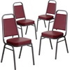 image:imageFlash Furniture Hercules Series Trapezoidal Back Stacking Banquet Chair with 25 Thick Seat in Black Fabric  Black FrameBurgundy VinylSilver Vein Frame