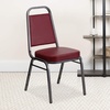 image:imageFlash Furniture Hercules Series Trapezoidal Back Stacking Banquet Chair with 25 Thick Seat in Black Fabric  Black FrameBurgundy VinylSilver Vein Frame
