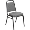 image:imageFlash Furniture Hercules Series Trapezoidal Back Stacking Banquet Chair with 25 Thick Seat in Black Fabric  Black FrameGray FabricSilver Vein Frame
