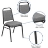 image:imageFlash Furniture Hercules Series Trapezoidal Back Stacking Banquet Chair with 25 Thick Seat in Black Fabric  Black FrameGray FabricSilver Vein Frame
