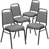 image:imageFlash Furniture Hercules Series Trapezoidal Back Stacking Banquet Chair with 25 Thick Seat in Black Fabric  Black FrameGray FabricSilver Vein Frame