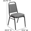 image:imageFlash Furniture Hercules Series Trapezoidal Back Stacking Banquet Chair with 25 Thick Seat in Black Fabric  Black FrameGray FabricSilver Vein Frame